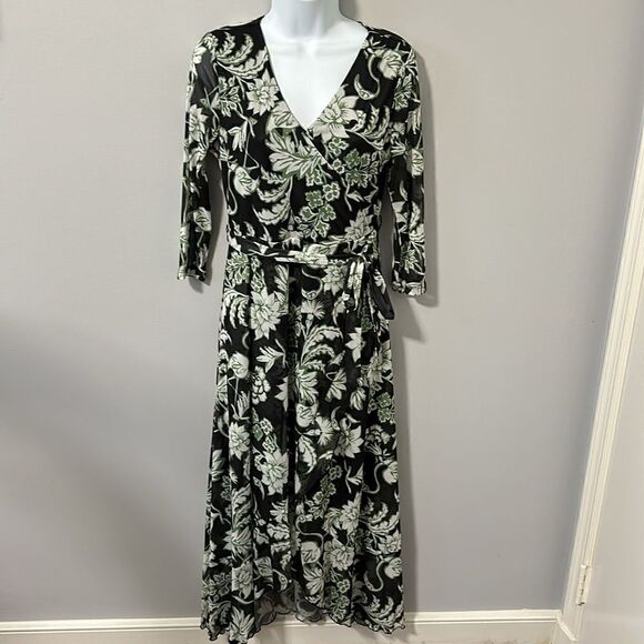 NWT G by Giuliana Aria Mesh Knit Tulip-Hem Wrap Modi Dress - Size Small - Picture 2 of 11